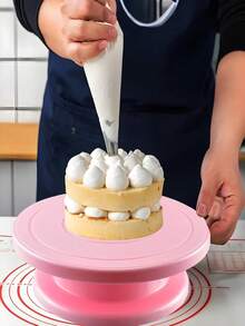 Plato giratorio para tartas de 360°, soporte para decorar tartas, bandeja de horneado de giro fácil, plato de exhibición para decorar cupcakes, herramienta de horneado DIY multifuncional - Multicolor - Ver 7