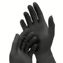 100pcs Disposable Black Gloves, Kitchen Gloves, Kitchen Utensils, Clove, Suitable For Kitchen, Tattoo Shop, Hair Salon, Pet Grooming Shop, Nail Salon And Home Cleaning, Comfortable To Wear (Packaging Box Not Included) 4/50/100pcs - Black - View 11