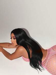 Women's Sexy Lace Mesh Jumpsuit Camisole Lingerie - Pink - View 2