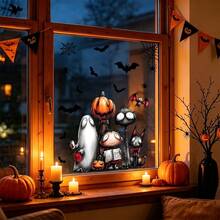 1pc Whimsical Voodoo Ghost Doll Window Film, Electrostatic Adsorption, Reusable, Suitable For Bedrooms, Shops, And Halloween Party Decorations. - Multicolor - View 8