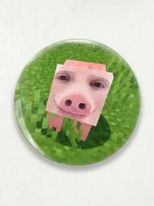 Funny John Pork Badge: Niche Pig God Meme Brooch Pin, Backpack And Clothing Animal Accessory, Quirky Jewelry Gift - Multicolor - View 9