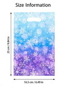 10/12/20/30 Peças Sacos de Presente OPP com Flocos de Neve de Inverno, Sacos de Celofane com Impressão de Flocos de Neve em Degradê Azul-Roxo, Sacos Transparentes para Embalagem de Doces, Biscoitos e Assados de Feriados, Suprimentos de Embrulho de Presentes de Inverno para Festa de Natal, Sacos Reutilizáveis - Sacola de compras OPP - Visão 5