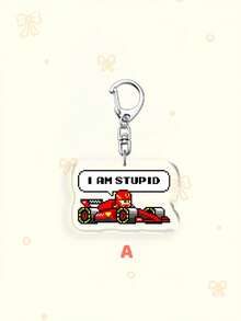 1pc/7pcs Cute F1 Racing Meme Acrylic Keychains, Funny Racer Quote Bag Charms, Oscar Piastri Driver Cartoon Pendant, Racing Enthusiast Key Accessories, Perfect Gift For Parents, Graduates, Teachers, Back To School Season - Multicolor - View 2