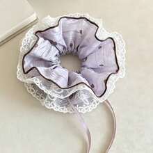 Navy Blue Polka Dot Double Layer Scrunchie 2026 New Style Premium Hair Tie For Bun Hairstyle Hair Accessory - Multicolor - View 3