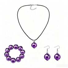 70s Disco Women's Shiny Sequin Hat & Necklace Set, Halloween New Style Casual Versatile - Multicolor - View 6