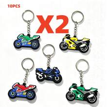 5Pcs/10pcs Motorcycle Keychains, PVC Sport Bike Key Rings, Cool Car Backpack Pendant, Biker Gift Accessories For Men Teen Boys - A - View 8