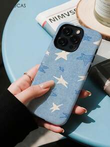 Casing Ponsel PC+TPU 2-in-1 Motif Langit Berbintang Biru & Putih, Kompatibel dengan iPhone 11-17 Pro/ProMax/Air dan Galaxy S26/S25, Casing Ponsel Serasi, Hadiah, Pelindung Ponsel - Magnetik Matte - View 6