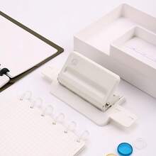 1pc T-Shaped 4-Hole Puncher, Loose-Leaf Ruler, Compatible With Multiple Paper Sizes - Single - View 14