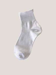 3pairs Sporty Heart Patterned Over Knee Socks - Black and White - View 14