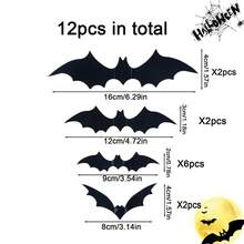 12/24/48pcs 3D Black PVC Bat Halloween Decoration Set - Scary Bar Wall Sticker Decor - Ideal Choice For Halloween Celebration And Unique Items - Multicolor - View 11