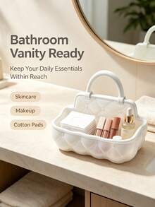 3D Printed Cute Handbag Shaped Storage Basket, Small Portable Makeup Organizer Tray, Cosmetic Organizer, Suitable For Vanity, Bathroom Cabinet And Room, Store Lipstick, Essential Oil, Perfume, Makeup Remover Pad, Cotton Swabs, Etc., Mini Cosmetic Jewelry Storage Rack, Desktop Decor, Home Decor, - Multicolor - View 10