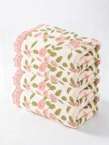 Juego de 10 piezas/4 piezas de toallas de felpa de coral con encaje rosa (ligeras y delgadas) ultra suaves absorbentes amigables con la piel sin pelusa de secado rápido toallas de mano para piscina al aire libre para adultos parejas uso diario en el hogar toallas para lavar la cara baño manos toallas para secar el cabello para hombres y mujeres paquete familiar mejor regalo para la pareja - Rosa - Ver 8