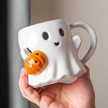 20oz Halloween Ghost Mug 600ml, Ceramic Cute Ghost Coffee Cup With Pumpkin, Large Halloween Drinkware Gift, Suitable For Adults - Multicolor - View 3