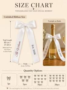 Customized Ribbon, Combination Bows, Customized Bridal Party, Gifts, Wedding Bridesmaid Commemorative Ribbon, Suitable For Weddings, Funerals, Birthdays (Champagne) Customized Ribbon Wedding Satin Ribbon, Baby Shower Decoration, Photo Frames, Party Invitations Or Decorative Ribbon - Exclusive Customized Ribbon - Multicolor - View 3