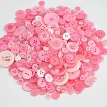 Pink 50g Round Resin Buttons - Multiple 2-Hole And 4-Hole Styles, Suitable For Sewing, Handmade Crafts And DIY Projects, Bulk Button Set, Mixed Sizes, Suitable For Handmade DIY - 50g - View 9