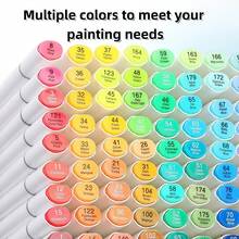 168/120/80/60/48 Colors Brush Art Marker Pens,Double Tip Brush & Chisel Suitable For Drawing And Art Creation, Sketching, And Creating Beautiful Artworks In Offices, Schools, Students, Stationery, And School Supplies,Back To School,Refillable - Multicolor Art Markers - View 4