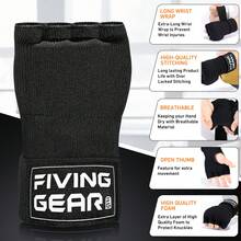 FIVING Balutan Tangan Tinju, Sarung Tangan Dalam, Perban Elastis Setengah Jari yang Bernapas untuk MMA, Muay Thai, Kickboxing – Penyangga Pergelangan Tangan Anti-Selip & Bantalan Pelindung Buku Jari untuk Pria dan Wanita, Latihan dengan Samsak Berat - MultiWarna - View 2