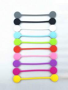 5/10pcs Magnetic Cable Organizer, Reusable Silicone Twist Ties For Bundling And Organizing Items, Fridge Magnet Wire Wrap Ties, Suitable For USB, Earphones And Keychains - Non-Waterproof - Multicolor - View 11