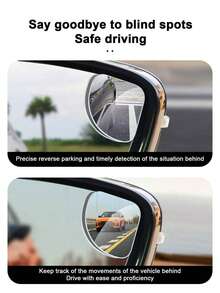 2pcs Rearview Mirror Blind Spot Mirror, Adjustable Vision, Heart, Fan, Round Shapes, Car Decorative Mirror - Multicolor - View 8