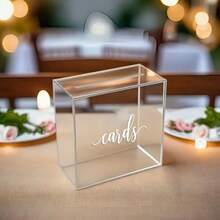 1pc Frosted Acrylic Card Box, Wedding Gift Card Box, Envelope Money Card Box For Party Birthday Graduation Wedding Decoration, DIY Card Box, Money Saving Jar, Wedding Reception Anniversary Birthday Graduation Decor, Large Gift Card Box For Wedding Banquet, No Light String - A - View 12