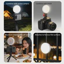 Portable Mini Clip-On Round LED Fill Light That Can Be Magnetically Attached Or Used As A Stand; A Pocket-Sized Handheld Light Suitable For Mobile Phone Cameras, Live Streaming, And Photography. - Multicolor - View 2