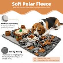 KM-P Pet Snuffle Mat, Hidden Food Puzzle Dog Training Stress Relief Sniffing Mat - Light Grey - View 4
