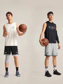 李寧 Jimmy Butler 系列男士籃球短褲，快乾涼感面料，專業比賽短褲 AAPW055 - 黑色 - 查看 3