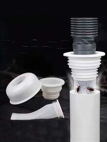 3pcs Silicone Drain Pipe Deodorizing Sealing Ring Set - White - View 8