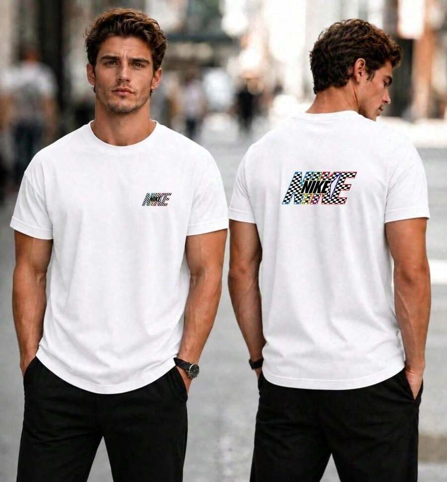 Camiseta de hombre de color sólido, versátil y a la moda - minimalista, casual, de manga corta para uso diario. - estilo 6 - Ver 1