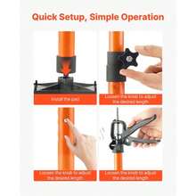Cabinet Jack Support Pole, 2-Pack, 21.3-60 Inch Steel Telescopic Quick Support Rod, Adjustable 3rd Hand System Up To 154 Lbs Capacity Installing Cabinets, Lifting Drywall, Cargo Bars - Black+Orange + Carbon Steel - View 10
