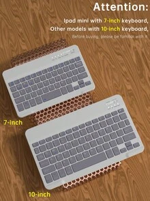 防震纯色可拆卸无线蓝牙键盘保护套，兼容iPad，具备自动休眠/唤醒功能，内置150mAh电池，超薄轻巧支架保护套，带笔槽，紫色/灰色，办公商务专业礼品 - 淡紫色 - 查看 11