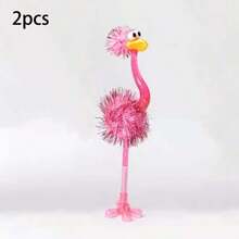 5支可愛毛絨鴕鳥圓珠筆，趣味紓壓卡通鳥筆，學生文具禮品，桌面裝飾，開學文具 - 鴕鳥原子筆 - 查看 18