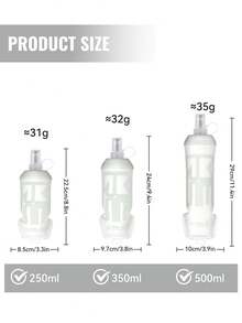 2 Buah Botol Air Olahraga Lipat WRELS, Botol Portabel untuk Gym, Kantung Air Minum Penting untuk Lari, Ideal untuk Lari Pria, Mendaki, dan Berkemah - MultiWarna - View 2