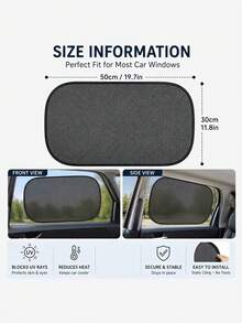 2 Stück statisch haftende Auto-Fenstersonnenschutz, faltbare hitzeisolierende & Sichtschutz-Seitenfenstervorhänge, halbtransparente UV-blockierende Abdeckungen, einfache Ein-Schritt-Anbringung, schnelle Aufbewahrung, passend für die meisten Limousinen- & SUV-Innenfenster - Mehrfarbig - Übersicht 6