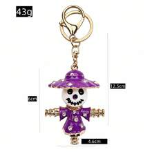 Creative Rhinestone Cute Scarecrow Car Keychain, Women's Bag Metal Pendant Key Chain, Small Gift 351 Cartoon Cute Zinc Alloy Keychain, Summer - Multicolor - View 8