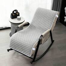 Single Person Lounge Chair Cushion, Dirt-Resistant Seat Pad, All-Season Universal, Rocking Chair Cushion With Diamond Pattern, Reinforced Stitching For Durability, One-Piece High Back Chair Cushion, Two Straps For Secure Attachment, Machine Washable - 55cm X 180cm - View 3