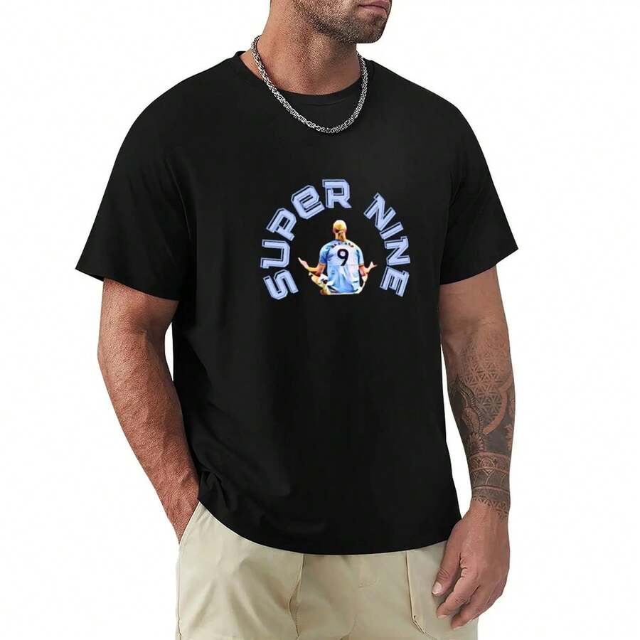 Haaland Super Nine T-Shirt – Einfarbiges T-Shirt in Standardpassform - Schwarz - Übersicht 1