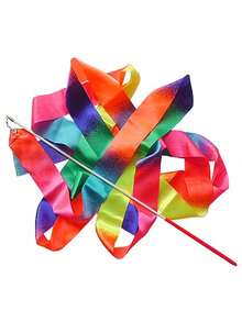 10/8/5/1/3pcs Gymnastics Ribbon Wands, Beach Outdoor Party Magic Wands & Ribbon Gifts, Shiny Gradient Artistic Rhythmic Dance Ribbons, Ballet Party Spinning Ribbons, Suitable For Art Dance Festivals, Back To School Parties, Gymnastics Performances - One Size - View 8