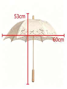 1 pieza Sombrilla de encaje para mujer, paraguas de abanico de encaje, protección solar de verano, sombrilla de playa - Paraguas de encaje - apto para una persona - Ver 11