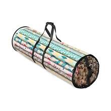 Cylindrical Paper Gift Bag, Portable Waterproof Storage Tote, Large Capacity Christmas Present Holder With Handle,Bedroom Room Decor,Back To School - View 13