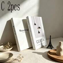 2/3pcs Minimalist Artistic Faux Books, Fashion Photography Props, Fake Books For Food Photography, Magazine Background Decor Display - Decor Book - View 6