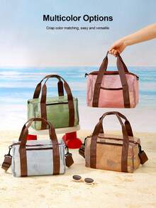 1PC Swimming Beach Bag Large Capacity Mesh Storage Bag, Can Be Used As Shower Storage Basket, Suitable For Use In Bathroom, Beach And Swimming Pool - Multicolor - View 6