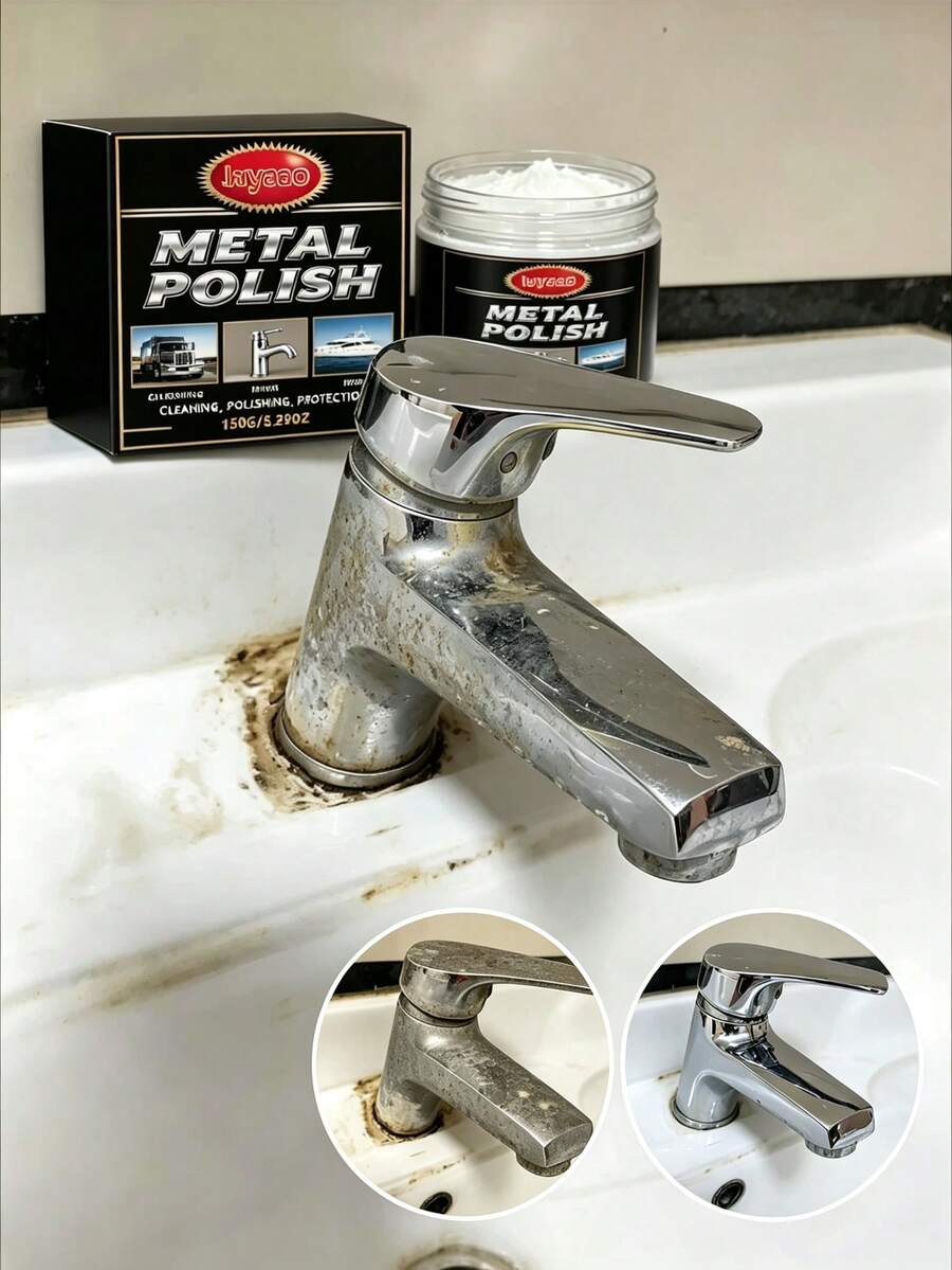Kitchen Cleaning Paste, Grease & Grime Remover For Stainless Steel Pots, Descaling Without Damaging Surface, Metal Polishing Agent, Rust Removal & Shine Restoration For Home Metal Surfaces, Easy To Use, Holiday Gift For Family & Friends (Random New/Old Style)