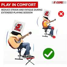 5 CORE 5Core Guitar Foot Stool Height Adjustable Folding Leg Rest Classical Footrest - Red - View 4
