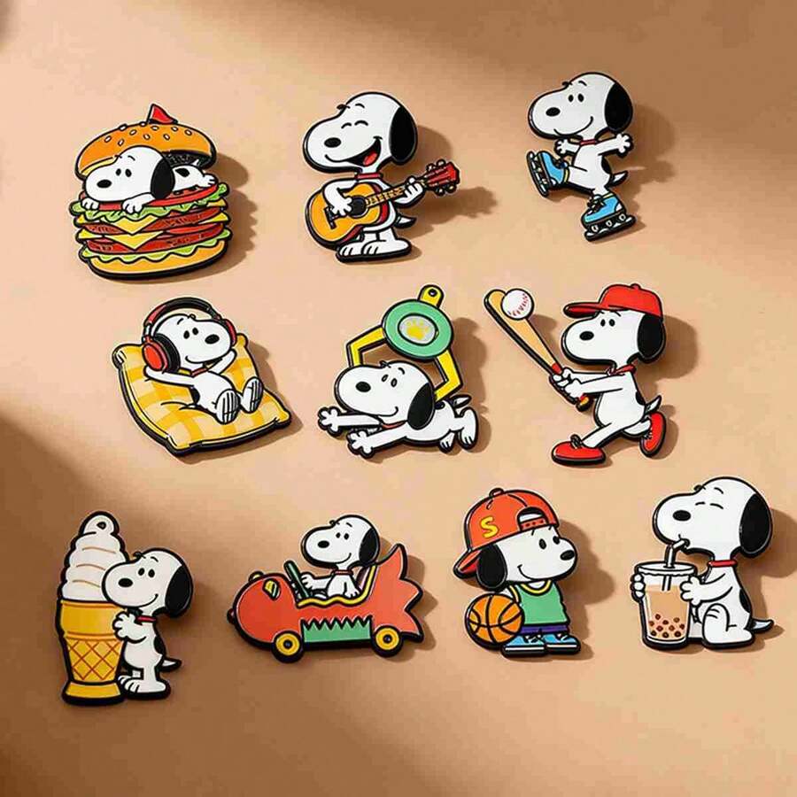 SNOOPY 1件 2026新款史努比卡通胸針,精心設計,適用於衣物、筆袋、背包和帽子,告別單調的小眾配件,適合各種場合作為禮物或獎品(隨機款式) - 彩色 - 查看 1