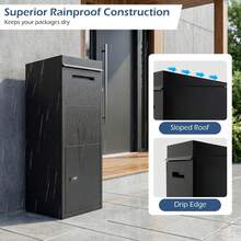Freestanding Secure Parcel Drop Box With Lock, Powder Coated Galvanized Steel Package Mailbox, Weather Resistant Outdoor Delivery Box For Residential Porch - 12.5" X 16.5" X 43.5" - View 9
