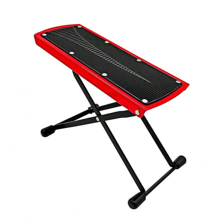 5 CORE 5Core Guitar Foot Stool Height Adjustable Folding Leg Rest Classical Footrest - Red - View 1