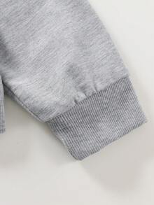 Girls' "NEW YORK" Print Hooded Zip-Up Sweatshirt, Casual Long Sleeve Jacket, Comfortable And Soft Fabric, Suitable For Autumn/Winter Daily Wear - Grey - View 7