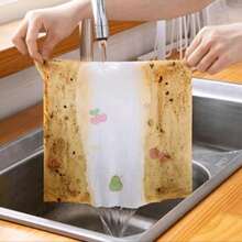 Washable Kitchen Paper Towels, Disposable Cleaning Wipes, Highly Absorbent, Non-Greasy, Rolled, Random Pattern, Suitable For Kitchen, Car, Living Room, Bathroom, Bedroom And Other Places, Essential For Kitchen Cleaning, Also Decorative Kitchen Product. - Multicolor - View 5