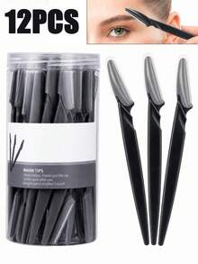 60/30/24/12/6pcs Eyebrow Trimmer And Razor, Exfoliating Beauty Tool, Body Hair Removal Trimmer And Facial Set, With Long Handle Blade And Precision Protective Cover, Women's Eyebrow Trimming Tool, Suitable For Daily Or Travel Use, Affordable - Pink - View 22